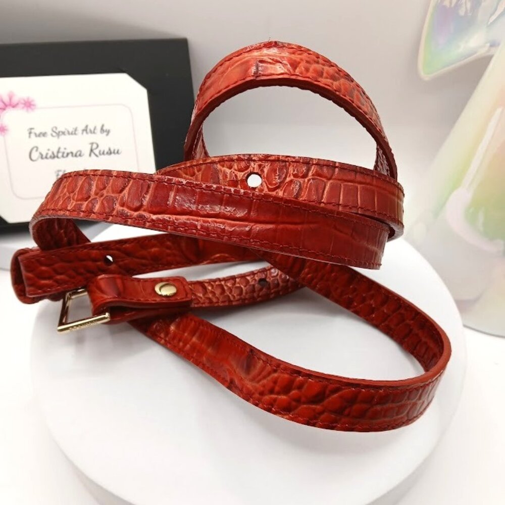 Brahmin Leather Strap Replacement Used LAVA color